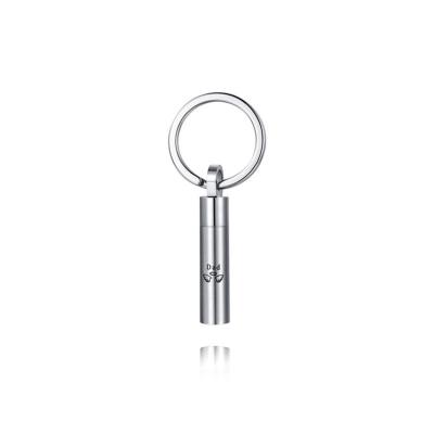 China Fashionable Factory Direct Sale Engraved Dad Stainless Steel Cylinder Key Chain Titanium Steel Key Chain For Gift for sale