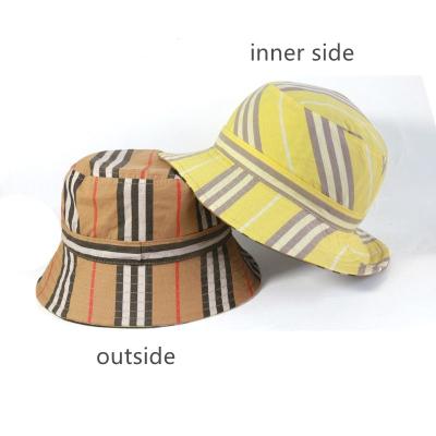 China 2021 summer luxury brand plaid tartan check striped classic bucket hats fishing hat cap for men and kids for sale