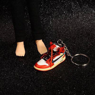 China 2021 new 3d plastic dropshipping 3d sneaker jordan 3d key chain sneaker key chain for sale