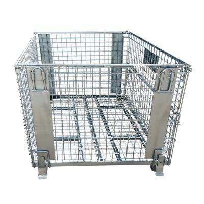 China Welded Collapsible Stacking Steel Mesh Wire Storage Cage 1000kg for sale