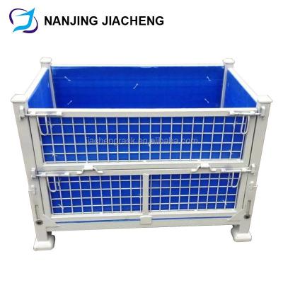 China Foldable Welded Steel Storage Rack Metal Cage Pallet 1500kg for sale