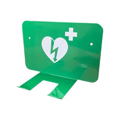 China Steel Universal Metal Defibrillator Green AED Wall Mount Bracket for sale