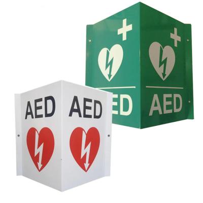 China AED 3D V Emergency Mount Wall Plastic / Metal Sign for sale