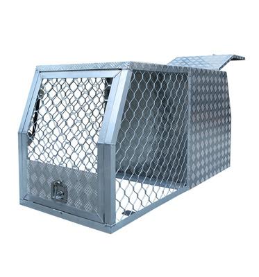 China UTE Canopy Hunting Dog Box Durable Checker Plate Aluminum Cage For Large Dogs for sale