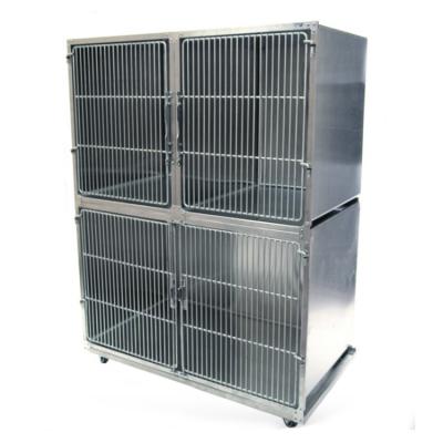 China Hospital Vet Store 304 Stainless Steel Large Dog Cat Cage for sale