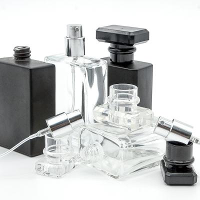 China The product has strong heat resistance luxury perfume bottle empty 50ml square perfume atomizer empty glass spray bottle black refillable perfume bottle for sale