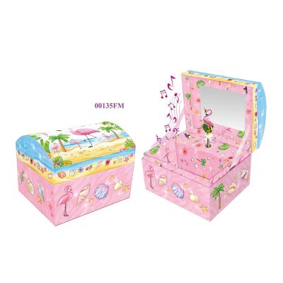 China New Custom Fascinating Design Paper Pink Hand Crank Gift Music Paper Jewelry Box for sale