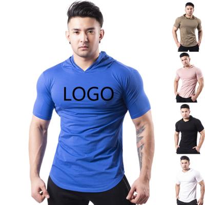 China Free Sample QUICK DRY Mens Hoodies &Sweatshirts 100% Cotton Pullover Workout Gym Sports Wear Short Sleeve Hoodies for sale