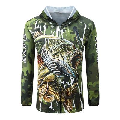 China Men's Fishing Shirt Digital Logo All-Protection Gear Fishing Apparel Breathable Net Long Sleeve Man T-shirt Custom Sublimation for sale