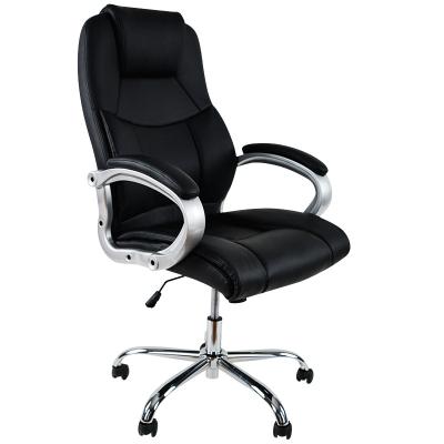 China Modern Ergonomic Black Leather PU Swivel Meeting Chair Executive Office Rotation Chair for sale