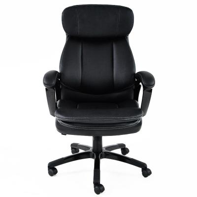 China Convertible Ergonomic High Quality PU Leather Office Chair Black PC Leather Black Free Sample for sale