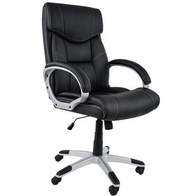 China Comfortable Swivel Back Foldable Modern Height Adjustable PU Leather Office Chair for sale