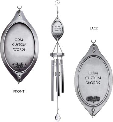 China Transitional Ideal Aluminum Crystal Gift Metal Cast Metal Decoration Peaful Loved Sympathy Present Celebration Loving Memorial Wind Chimes for sale