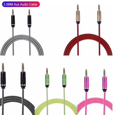 China Car factory direct sales metal head color fishing net 3.5mm male to AUX cable. wire car phone audio recording male fishing for sale