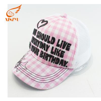 China breathable & 5 Plaid Baseball Hats 3d Embroidery Kids Waterproof Custom Personalized Baseball Cap for sale