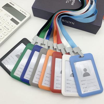 China Hard Plastic Work Card Holder Cover Employee Name ID Card Holders ID Badge Card Holders Public Transportation Posters with Lanyard for sale