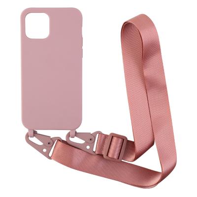 China Sporty Lanyard Crossbody Neck Strap /Cord/Rope Phone Case Silicone Cellphones Case Necklace For Iphone 12 for sale