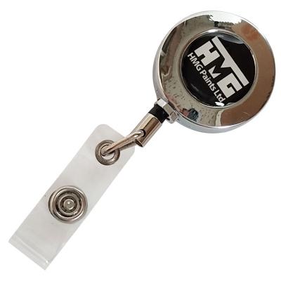 China Main Silver Retractable Reel/Badge/Plug/Igniter ID Card Holder Metal Key Reel Badge ID Key Chain Custom LOGO for sale