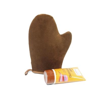 China Customized Tan Applicator Mitt Waterproof Velvet Body Lotion Self Washable Long Lasting Customized Tanning Glove for sale