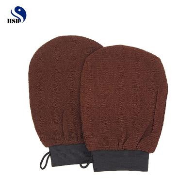 China EXFOLIATING Good Quality Round Exfoliator Tool 100% Viscose Bath Exfoliating Gloves Spray Tan Eraser Bathing Moroccan Exfoliating Glove for sale