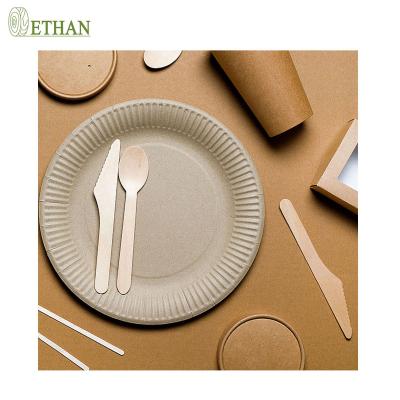 China Factory Price Convenient Wooden Spoon Knife And Forking Disposable Tableware for sale