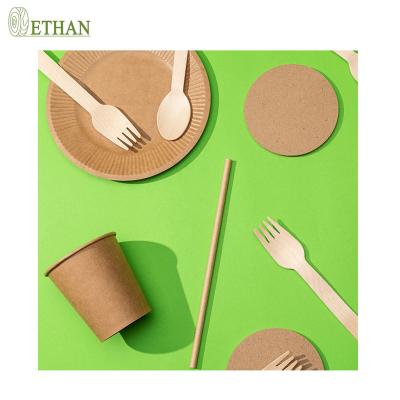 China Convenient Biodegradable Wooden Cutlery Disposable Wooden Spoons Fork Knife for sale