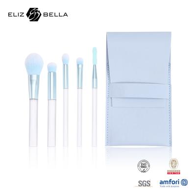 China 5pcs Mini Makeup Brushes With PVC Bag 100% Nylon Hair And Aluminium Ferrule for sale