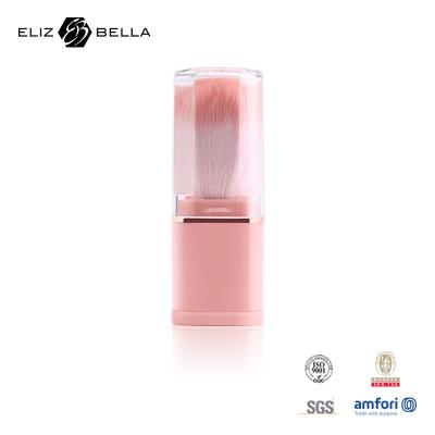 China Pulido de maquillaje con cepillo retráctil Manilla de plástico rosa 100% de pelo sintético Manilla de plástico OEM en venta