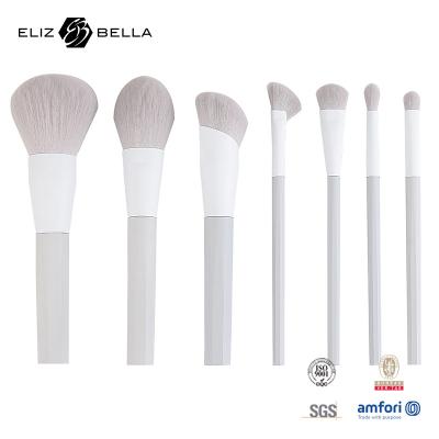 China 7pcs Makeup Brushes With Synthetic Hair And Stand Plastic Handle Aluminium Ferrule,OEM Orders Welcome for sale