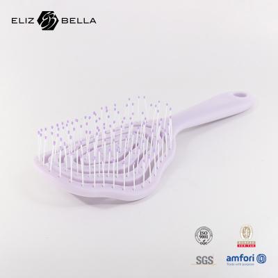 Chine Logo personnalisé Ventilation courbe humide et sèche Massage du cuir chevelu Brosse à cheveux Carré Paddle Détailler la brosse à cheveux pour les cheveux bouclés à vendre