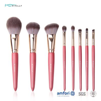 China 8pcs Aluminiumzwinge Rose Gold Makeup Brush Set zu verkaufen