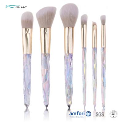 China Oem Plastic Handle 10pcs Diamond Makeup Brush Set for sale