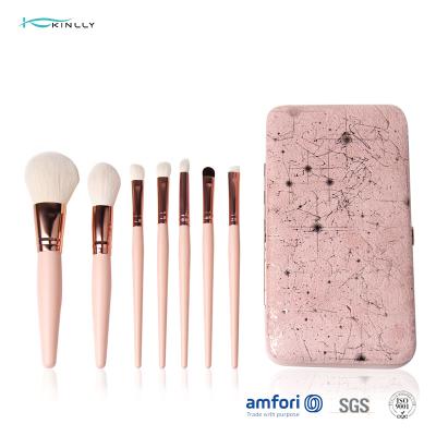 Chine Cadeau rose de brosse du maquillage 7PCS d'OEM réglé avec Tin Box à vendre