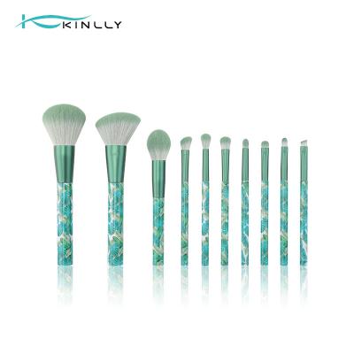 Chine Brosse de lecture de maquillage de voyage d'OEM 10pcs avec la poignée en plastique rayée de marbre à vendre