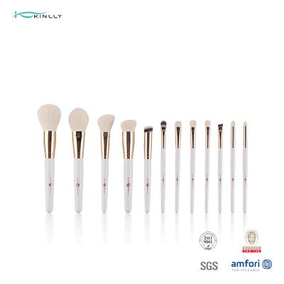 China Custom Nylon Hair 12pcs Travel Brushes Set Natural Wood Handle for sale