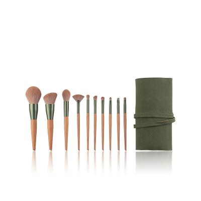 Chine OEM brosse de lecture de maquillage de 10 morceaux avec les cheveux synthétiques et le sac cosmétique à vendre