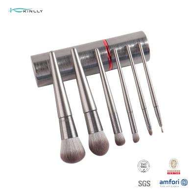 Cina Regalo su ordinazione della spazzola di trucco di Logo Vegan 6pcs messo con il supporto cosmetico in vendita