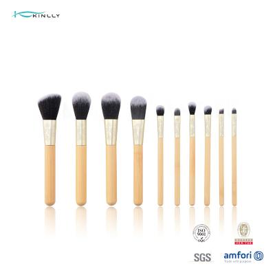 China 12pcs Travel Makeup Brush Set Vegan Taklon Hair With Wooden Handle for sale