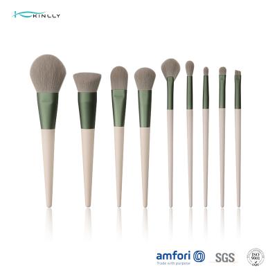 Cina Il fondamento di legno della polvere della maniglia arrossisce spazzola cosmetica di cura di bellezza di OBM 12pcs in vendita