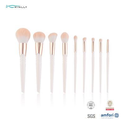 China Customized OEM Basic Makeup Brush Set Plastic Handle Synthetic Hair Makeup Brushes for sale