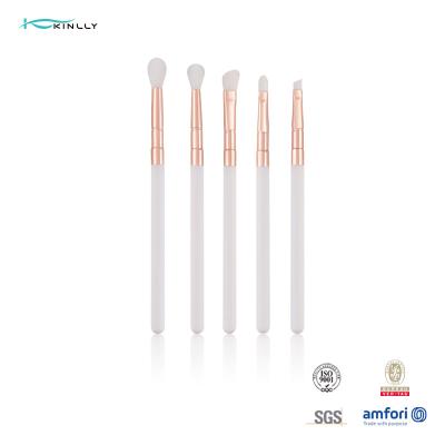 Chine le maquillage 5pcs en plastique balaye la brosse de lecture en plastique blanche de maquillage d'oeil de fibre de Vegan de poignée à vendre