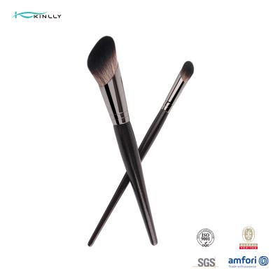 Chine Cruauté synthétique à angles de poil des brosses 2pcs de maquillage de poignée en bois libre à vendre