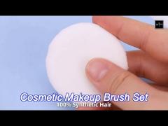5pcs travel makeup brush set with makeup puff clear pvc packaging box