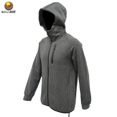 China Custom anti-pilling hoodies with zipper plain color high quality sportswear full zipper hoodies for man for sale