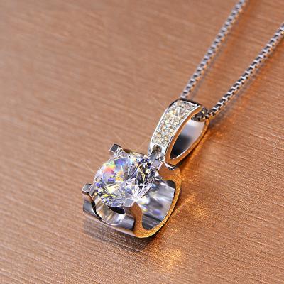 China CLASSIC Luxury Fashion Women Necklace Jewelry Imitate D Color Moissan Diamond Pendant Necklace for sale