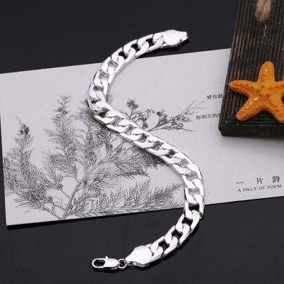 China Fashion Trendy Luxury Mens 925 Bracelet Jewelry Silver Plated Male Trendy Chain Bracelet for sale