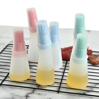 China Easily Cleaned Silicone Bottle High Temperature Resistant Oil Brush Portable BBQ Grill Oil Liquid Brushes BBQ Tool Cooking Kitchen for sale