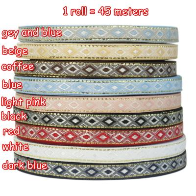 China Other 1.2cm Wholesale Embroidered Jacquard Ribbon , Custom Woven Ribbon for sale