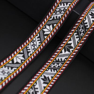 China High Quality High Tenacity Jacquard Lace Ribbon Bag Apparel Decorating Lace Fabric Embroidered Ribbon for sale