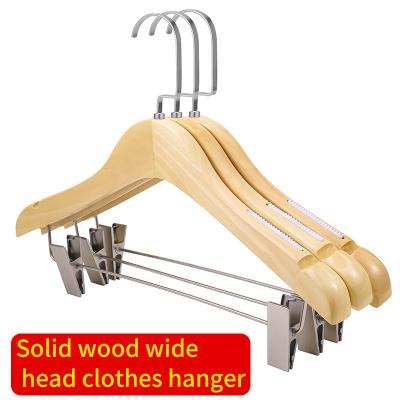 China Contemporary Pants Cloth Drying Pants Hanging European Children's Wholesale Wooden Hanger With Clip for sale